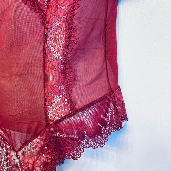 FREDERICK'S OF HOLLYWOOD x MEGAN FOX LEIA SCALLOPED LACE TEDDY BODYSUIT Small - Picture 7 of 15